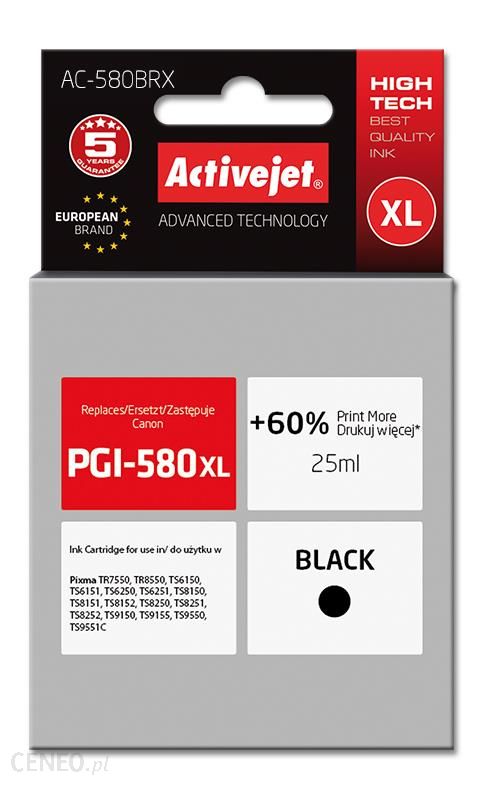 Activejet AC-580BRX zamiennik Canon PGI-580XL Premium 25Ml czarny