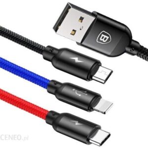 Baseus Kabel 3w1 iPhone microUSB USB-C 3.5A Three Primary (31567UNIW)