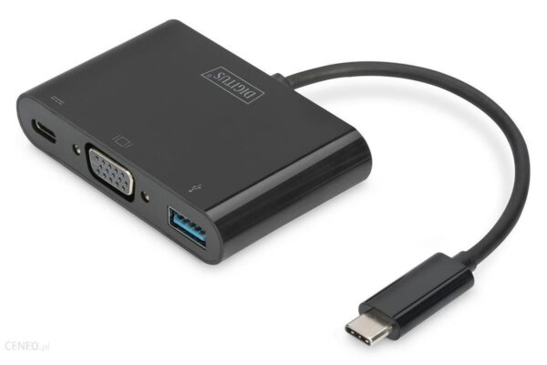 Digitus Multi Adapter VGA USB na USB-C 3.1 C czarny (DA70854)