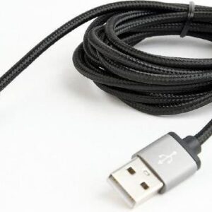 Gembird kabel USB 2.0 AM-USB-C(M) oplot wtyki w osłonie metalowej 1.8m czar (CCBMUSB2BAMCM6)