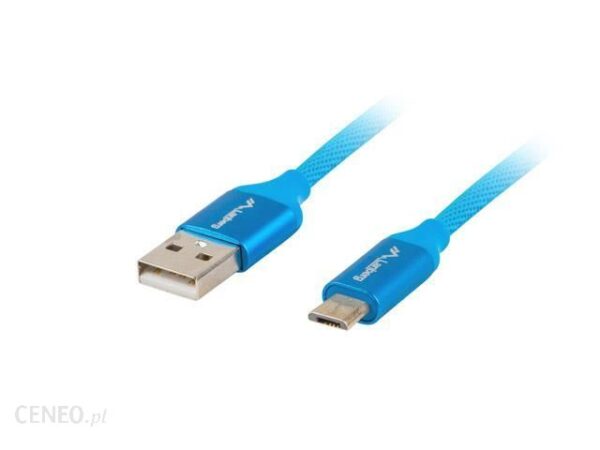 LANBERG USB MICRO-B/USB A 1M NIEBIESKI (5901969416459)