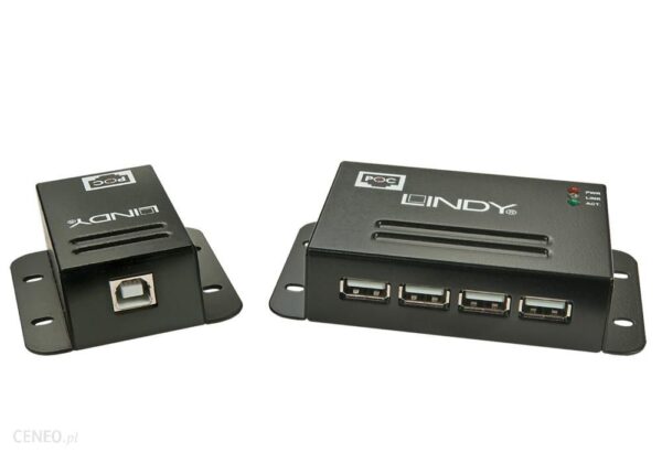 Lindy 42681 Rozdzielacz 4 portowy USB przez skrętkę Cat.5 (LY42681)