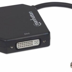 Manhattan Konwerter adapter Mini DisplayPort miniDP na HDMI/DVI/VGA M/F czarny (207720)