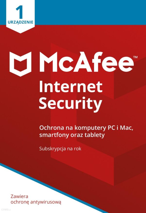 MCAFFE Internet Security 2018 1Rok 1U (MIS00QNR1RAA)