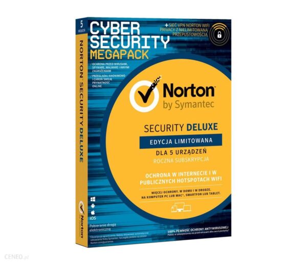 Symantec Norton Security Deluxe 3.0 5U 1Rok (21386356)