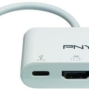 Adapter USB PNY Technologies USB-C - USB-A + HDMI + USB-C Biały (A-TC-UA30HDTC-W01-RB)