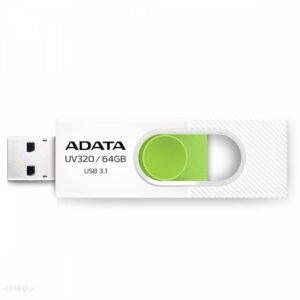 Adata USB UV320 Classic 64GB Biało Zielony (AUV32064GRWHGN)