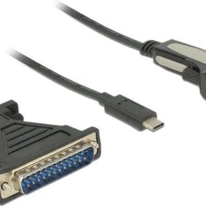 Delock Adapter USB-C 1xzłącze szeregowe DB9 RS-232+adapter DB25 (62904)