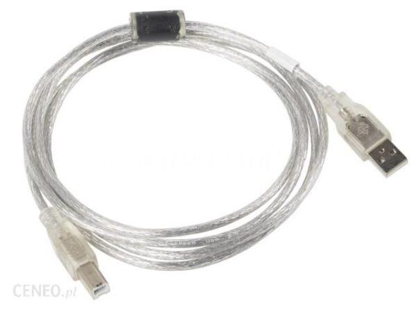 Lanberg USB - USB-B 1.8M Transparent (CAUSBA12CC0018TR)