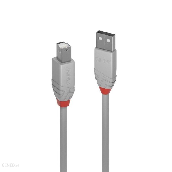 Lindy 36683 Kabel USB 2.0 A-B szary Anthra Line 2m (ly36683)