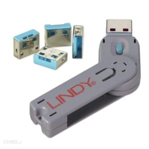 Lindy Bloker portu USB 4 sztuki Niebieski (40452)