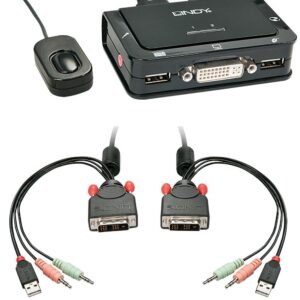 Lindy Lindy 42341 - Przełącznik (Switch) KVM DVI + audio + USB Polska Gwarancja