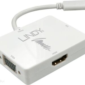 LINDY USB-C - VGA USB-C - DVI USB-C - DisplayPort 0.15m Biały (43233)