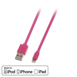 Lindy USB Lightning płaski 1m Różowy (31395)