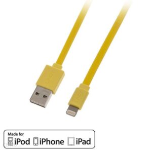 Lindy USB Lightning płaski 1m Żółty (31393)