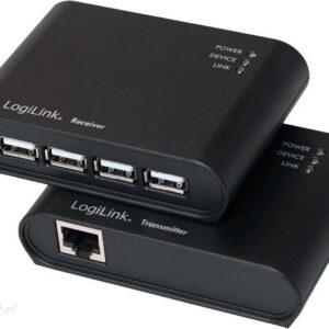 LogiLink Extender z wbudowanym 4-portowym hubem USB 2.0 i zasilaczem (UA0230)