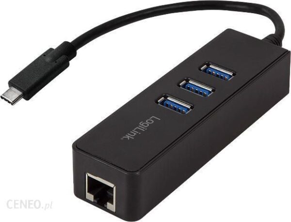 LogiLink USB-C - LAN (RJ45) USB-C - USB-A Czarny (UA0283)