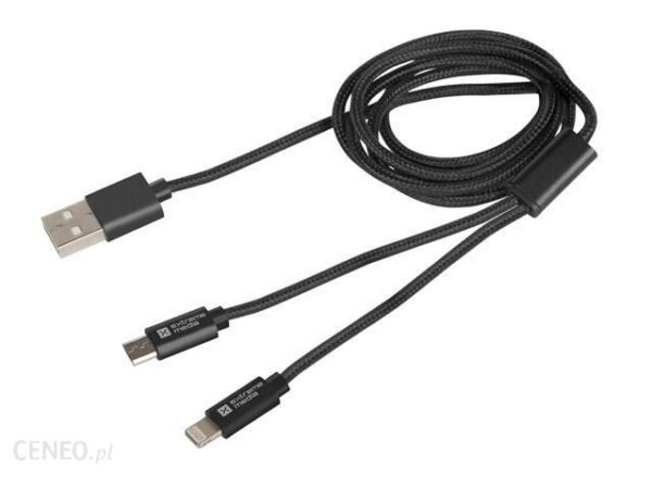 Natec Kabel micro USB/Lightning/USB-A M/M 1m Czarny (NKA1208)