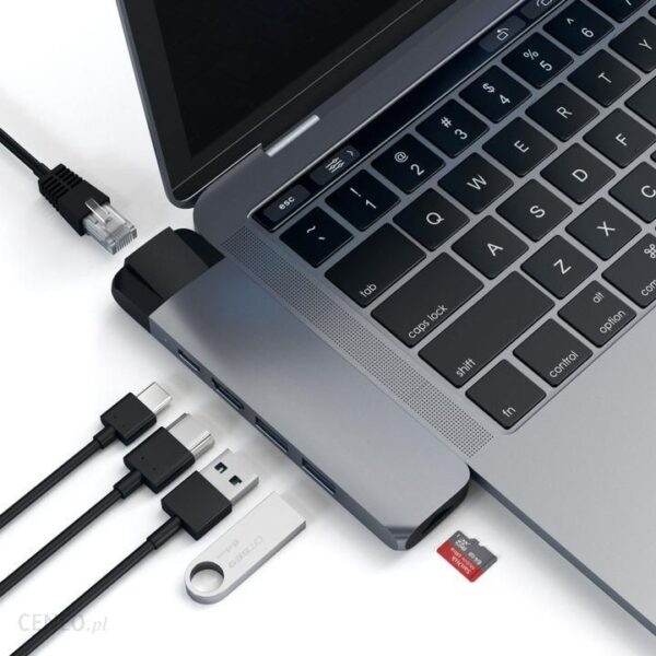 Satechi Hub with Ethernet ST-TCPHEM USB-C Space Gray MacBook Pro (ST-TCPHEM)