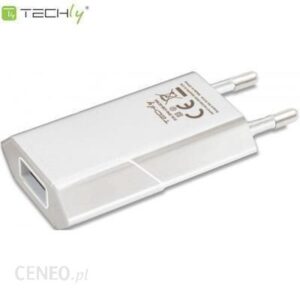 Techly Sieciowa ładowarka USB Slim Biała (100747)