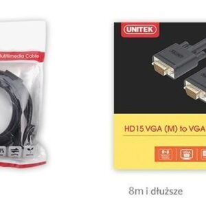Unitek Przewód PREMIUM VGA HD15 M/M 8m (Y-C512G)