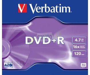 Verbatim DVD+R 4.7GB 16x Slim 100szt